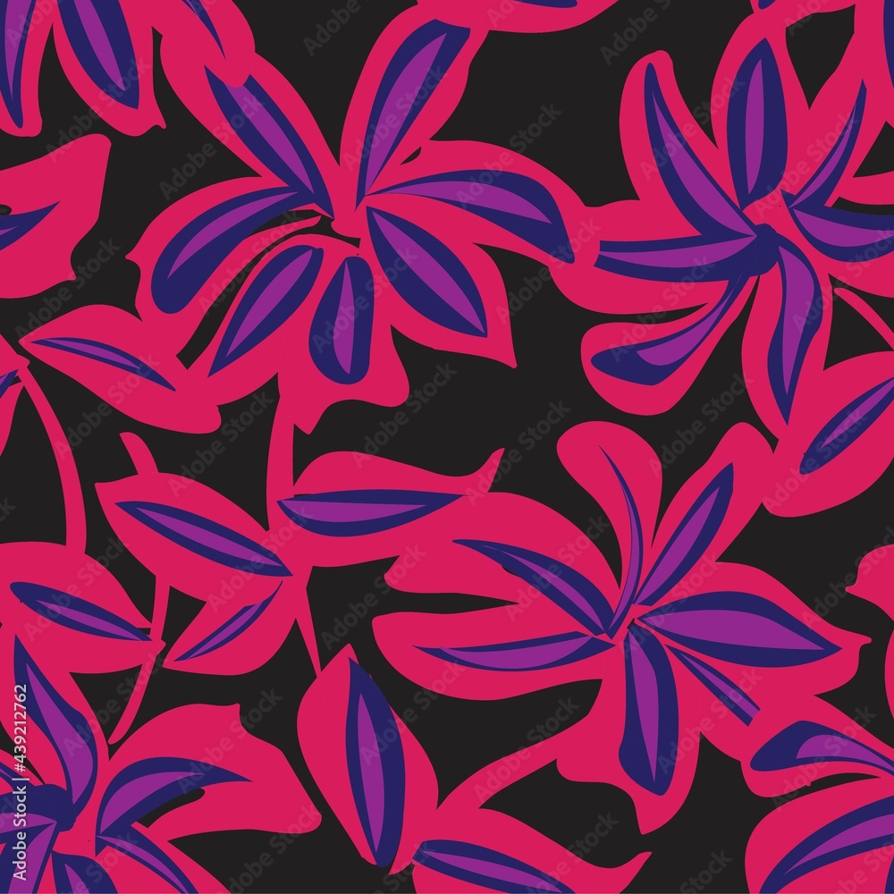 Purple Floral Brush strokes Seamless Pattern Background Purple Floral Brush strokes Seamless Pattern Background