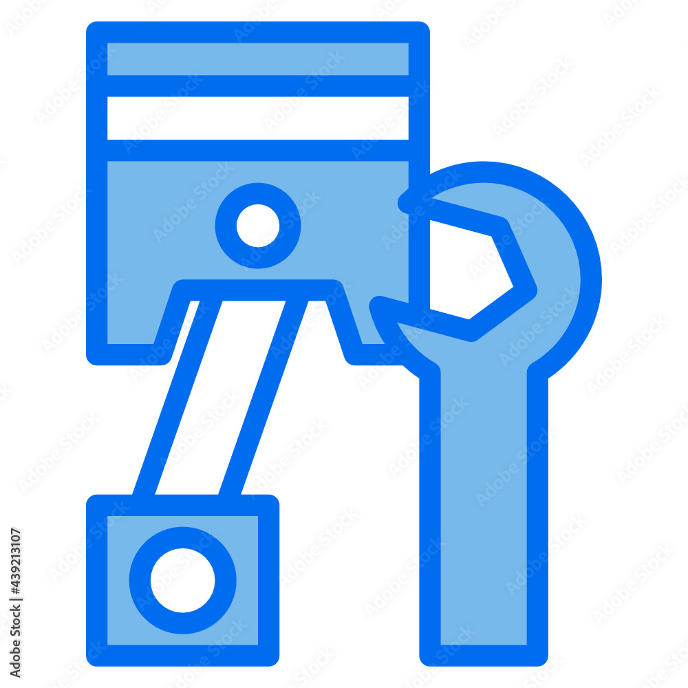 piston blue line icon
