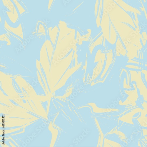 Fototapeta Naklejka Na Ścianę i Meble -  Pastel Floral Brush strokes Seamless Pattern Background