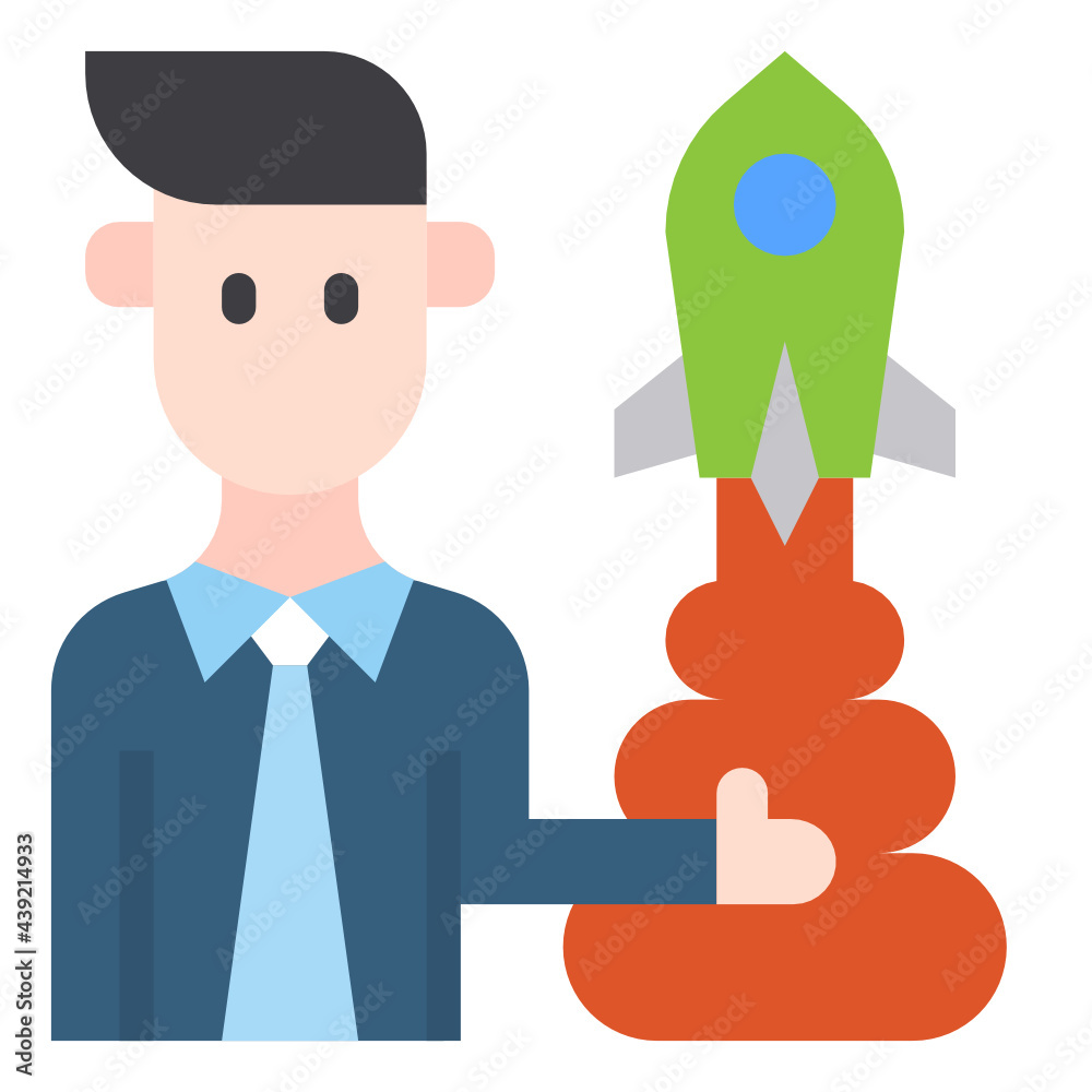 Obraz premium launch flat icon