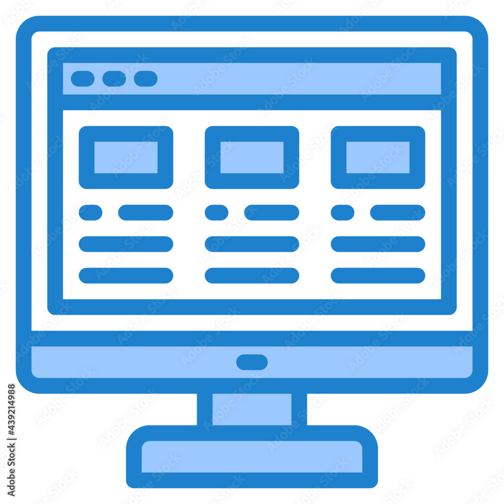 computer blue style icon