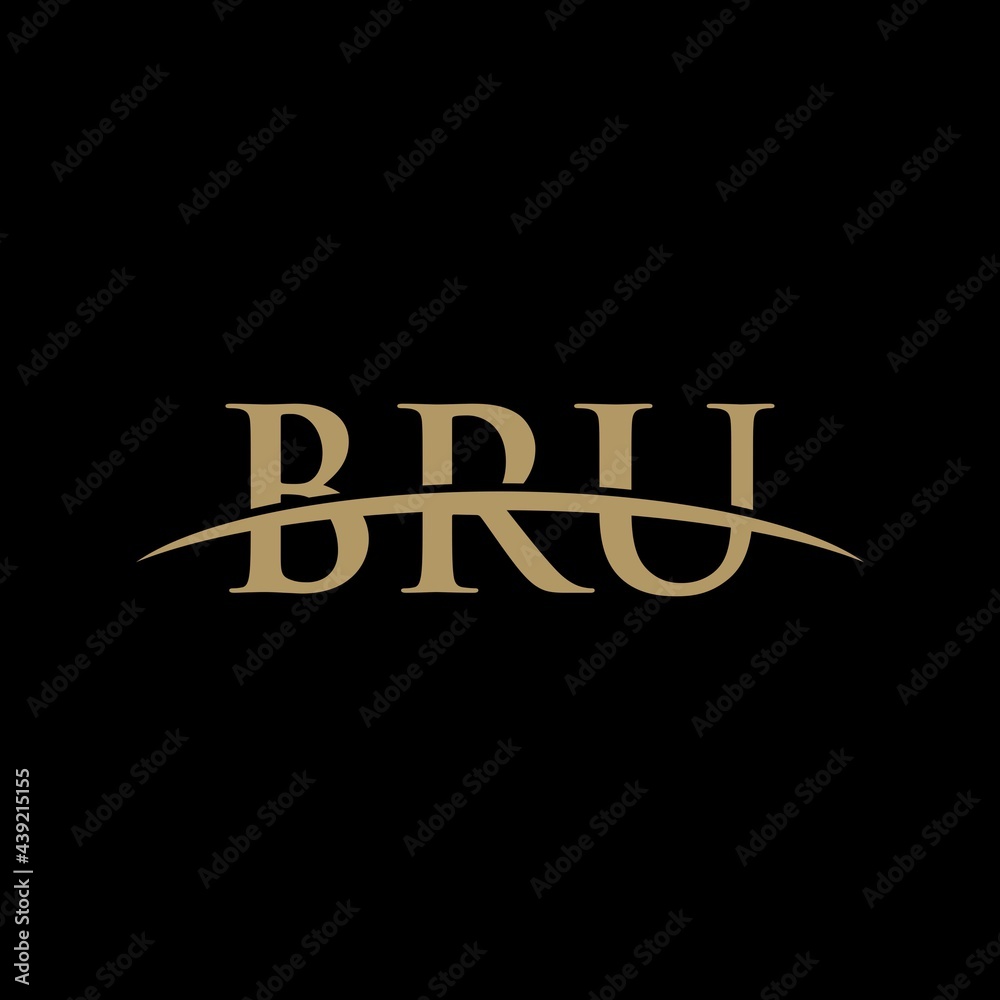 BRU initial overlapping movement swoosh horizon, logo design inspiration company business