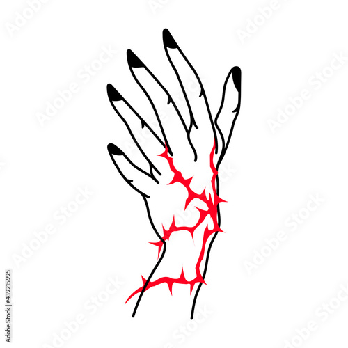 hand design with red thorns