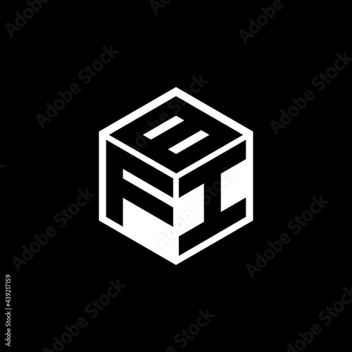 FIB letter logo design with black background in illustrator, vector logo modern alphabet font overlap style. calligraphy designs for logo, Poster, Invitation, etc.