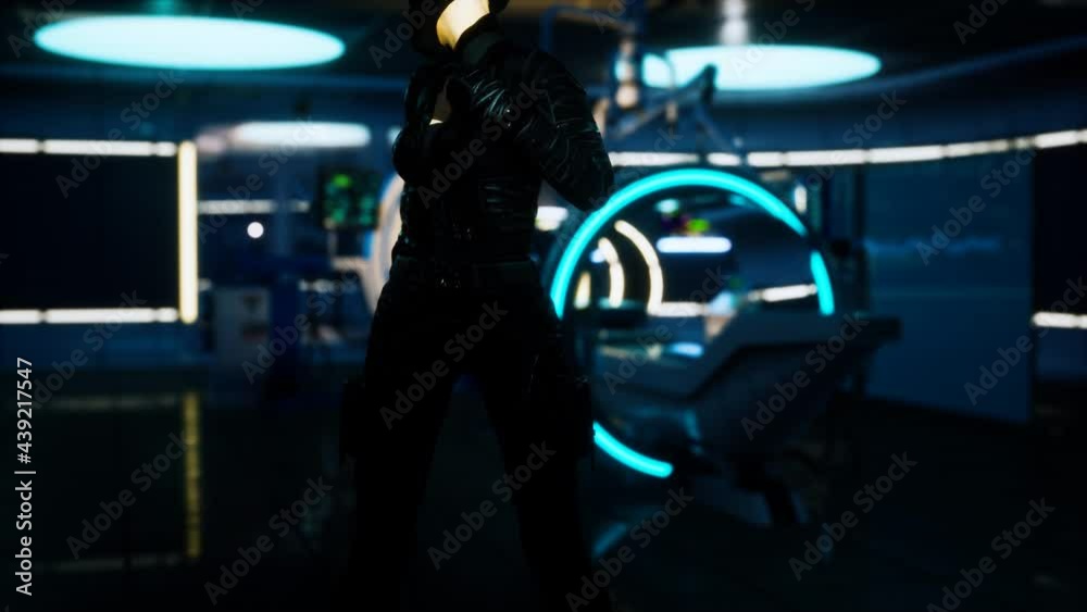 futuristic woman in sci fi laboratory futuristic woman in sci fi laboratory