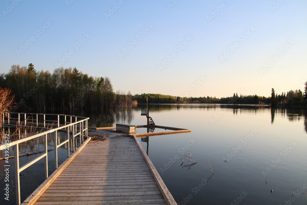 Naklejka premium Wash On The Boardwalk, Elk Island National Park, Alberta