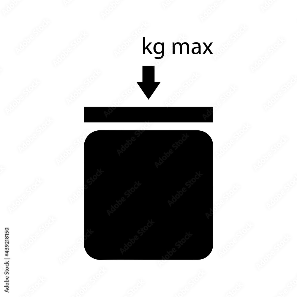 Stacking is limited in weight Simple icon on product packaging and box Stacking is limited in weight Simple icon on product packaging and box