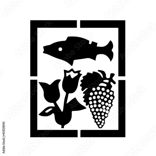 Perishable cargo Simple icon on product packaging and box