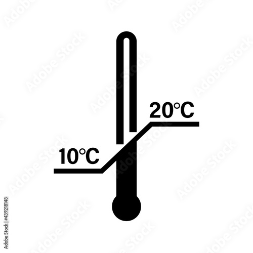 Temperature conditions Simple icon on product packaging and box