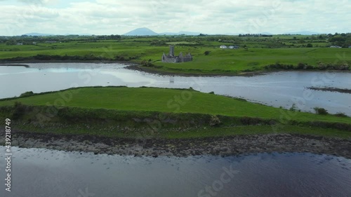 Aerial view of Rosserk Friary in County Mayo. photo