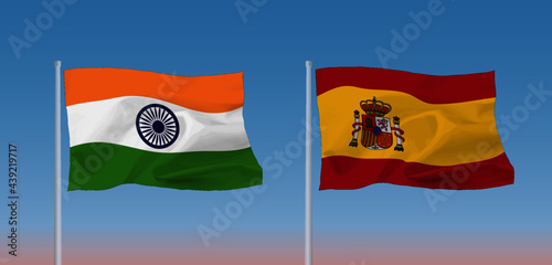 インドとスペインの国旗