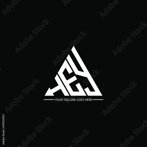 H E Y letter logo abstract creative design. H E Y unique design
