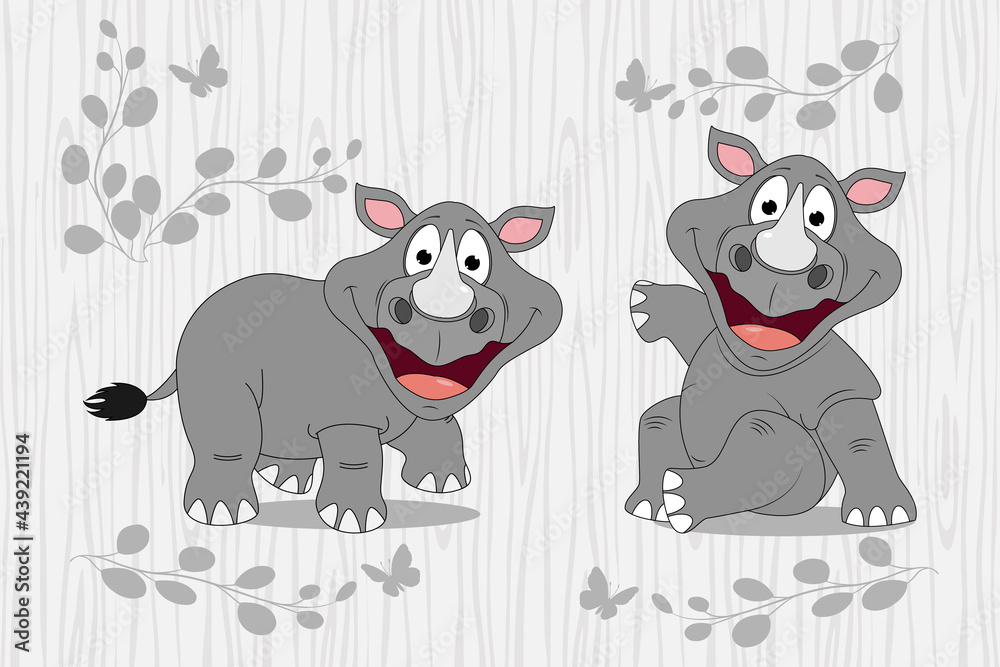 Obraz premium cute rhino animal cartoon