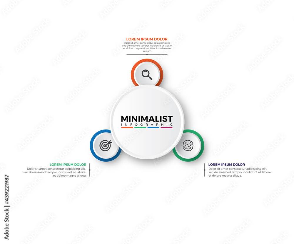 Circular organization chart design template isolated on white