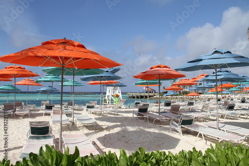 beach umbrellas and chairs