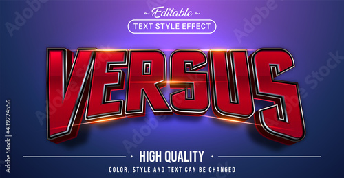 Editable text style effect - Versus text style theme.