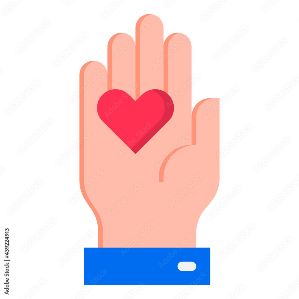 Obraz premium hand flat style icon