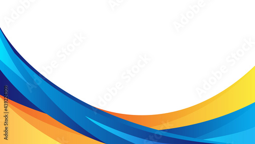 abstract background with orange and blue wavy shapes. vector illustration