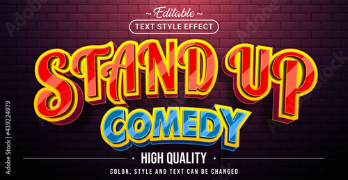 Editable text style effect - Stand Up Comedy text style theme.