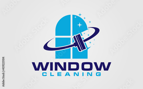 professional window cleaning washing service and household maintenance vector logo design