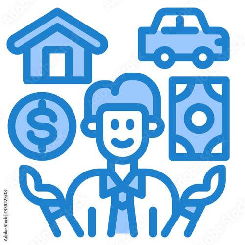 businessman blue style icon
