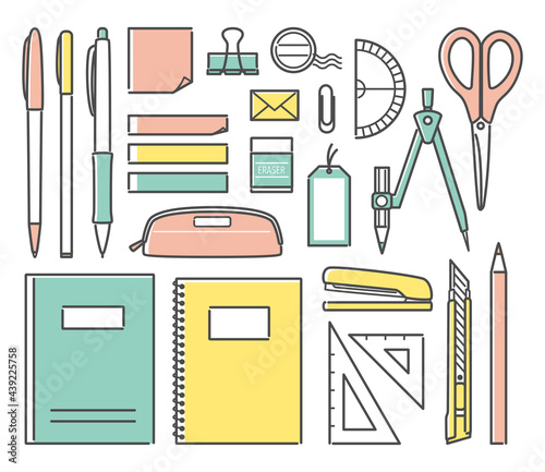simple illustration set of stationery