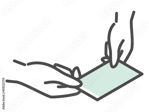 illustration of having a business card
