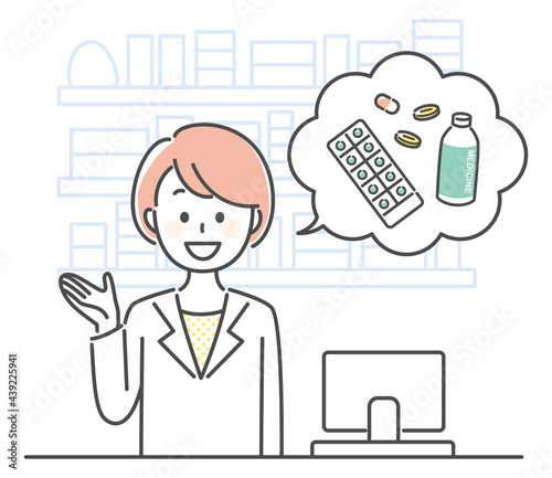 illustration of staff at pharmacy