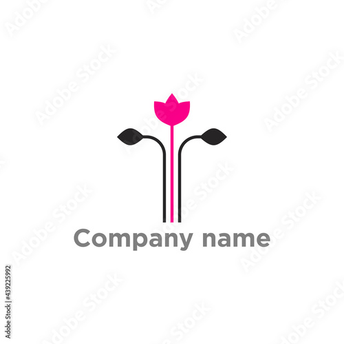 Simple and elegant flower logo design