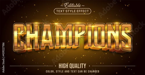 Editable text style effect - Champions text style theme. photo