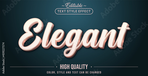 Editable text style effect - Elegant text style theme. 