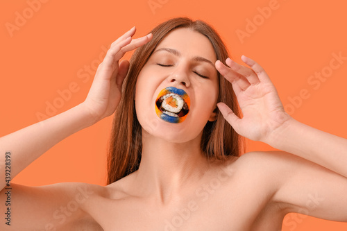 Beautiful young woman with ...