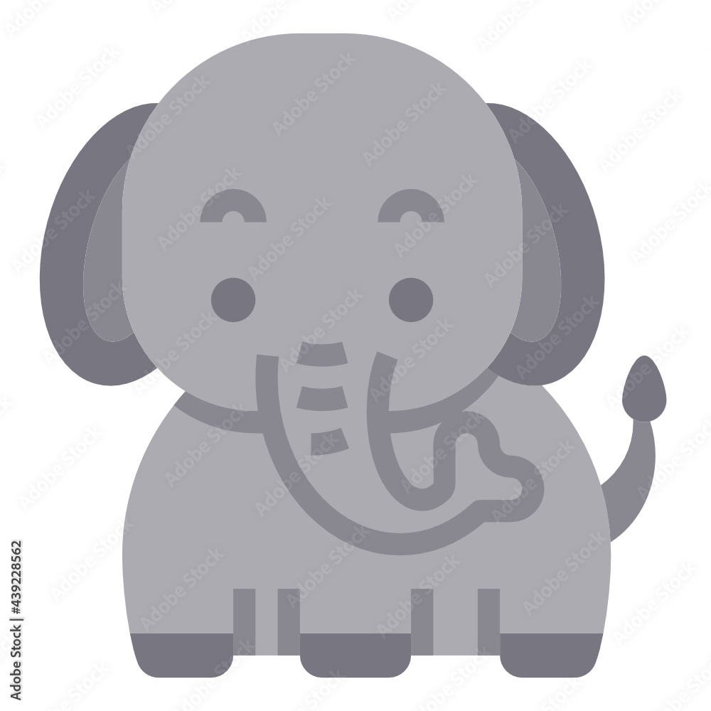 Fototapeta premium Elephant flat icon