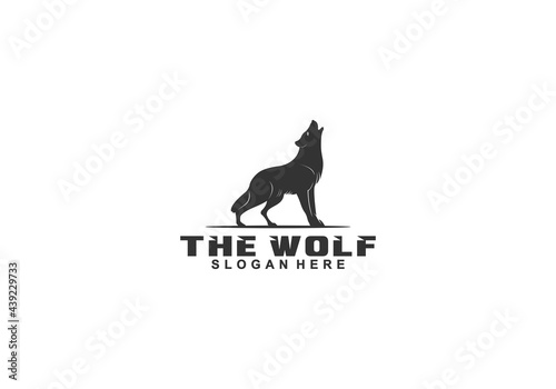 roaring wolf illustration logo in white background
