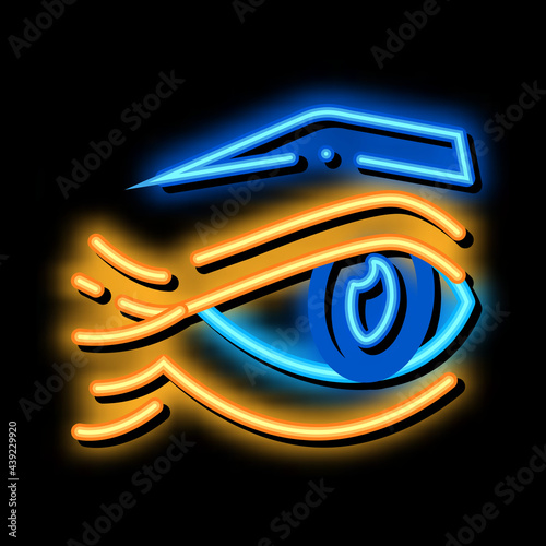 eyelid wrinkles neon light sign vector. Glowing bright icon eyelid wrinkles sign. transparent symbol illustration