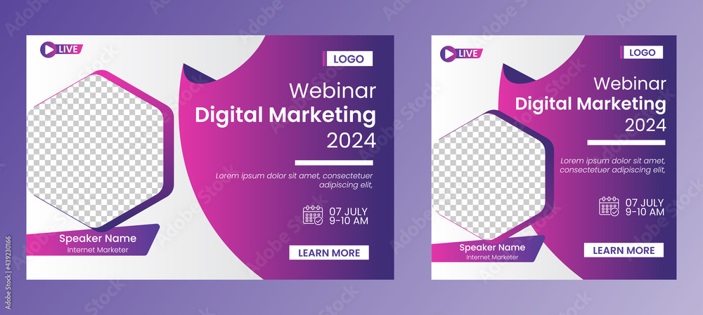 Marketing Strategies live webinar banner invitation and social media
