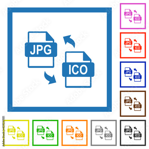 JPG ICO file conversion flat framed icons photo