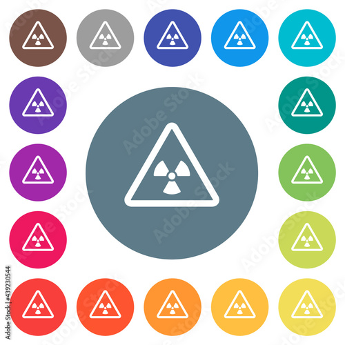 Free Download Nuclear warning flat white icons on round color backgrounds - GFXLoad