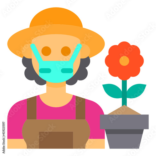 Gardener flat icon