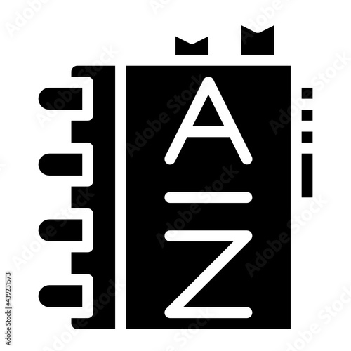 dictionary glyph icon