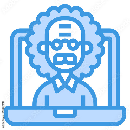 Professor blue line icon