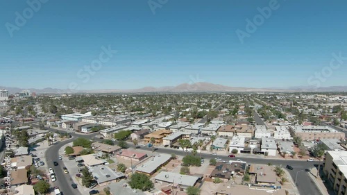 Sprawling urban residential area, Las Vegas, Nevada. Panoramic aerial view