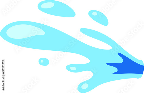 Water Splash Vector Isolated on White Background. Children Book Illustration Graphics. Stream of Water Vector Graphics.