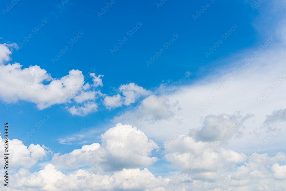 White and gray clouds in blue sky.nice day during the hot spring or summer season.copy space. White and gray clouds in blue sky.nice day during the hot spring or summer season.copy space.