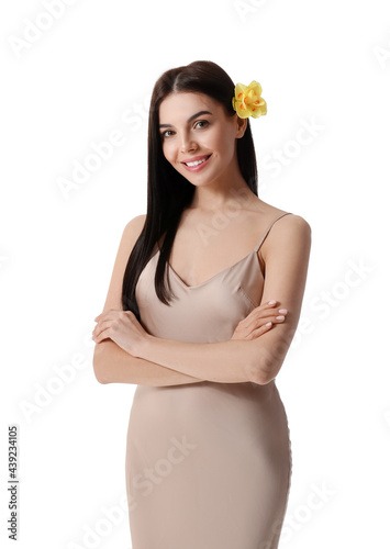 Beautiful young woman with ...