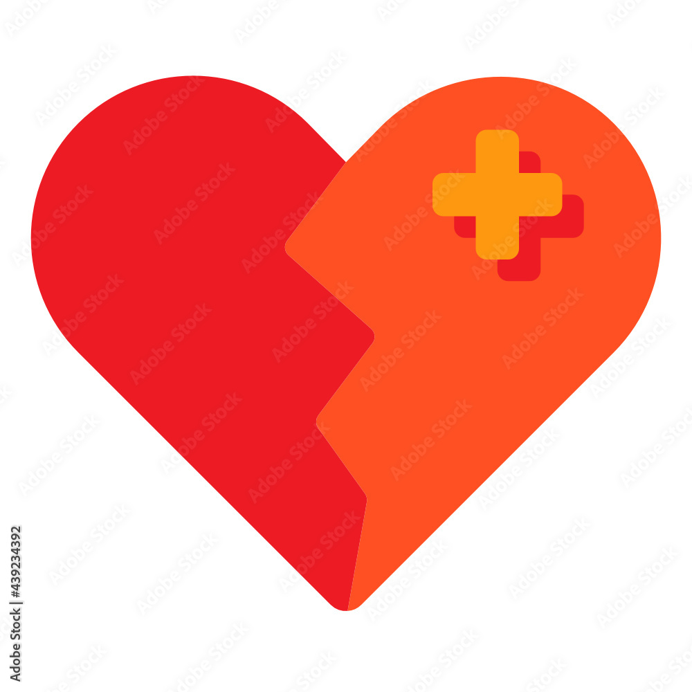 Obraz premium Broken Heart flat icon