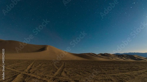 Timelapse - Milky Way, Night Sky, Sand Dunes, Death Vallley photo