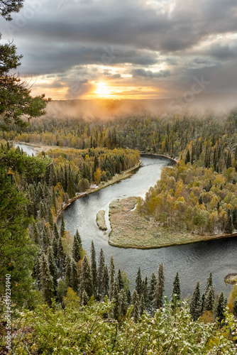 Autumn view in Oulanka National Park landscape photo