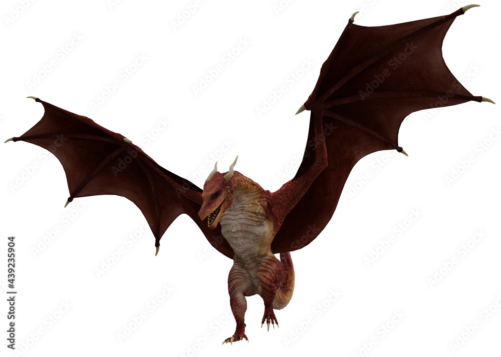 Landing Red Dragon Isolated on White Background 3d Rendering
Landing Red Dragon Isolated on White Background 3d Rendering