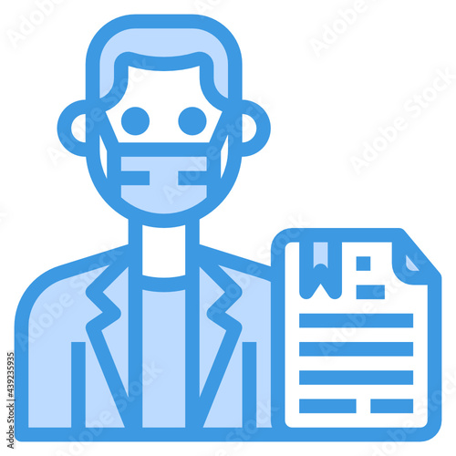 News Anchor blue line icon